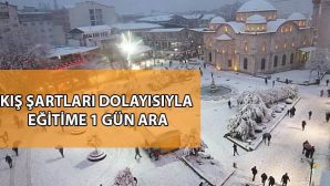 Yoğun Kar Yağışından Dolayı Okullar 1 Gün Tatil Edildi
